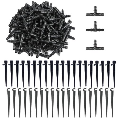 Lot De 100 Connecteurs En T Pour Irrigation Goutte  Goutte, 20 Spots Goutte--Goutte Rglables, Systme D'irrigation Goutte  Goutte  360 Degrs Pour Potager, Jardin