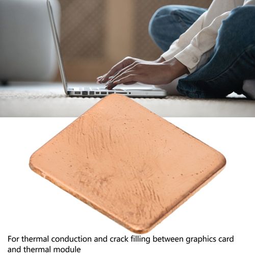 Lot de 100 coussinets thermiques en cuivre pour dissipateur thermique, pour ordinateur de bureau, ordinateur portable, puce IC, carte graphique, CPU, VGA, RAM, VRAM, PS5, M.2, SSD, 20 x 20 x 1 mm