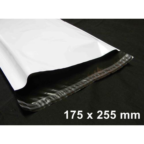 Lot De 100 Enveloppes Plastiques Blanches Opaques 175x255 Mm