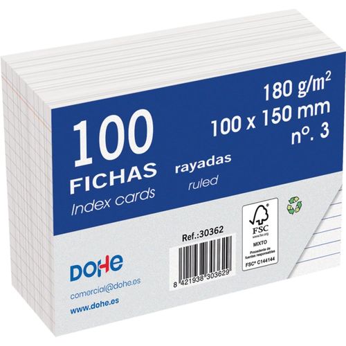 Lot De 100 Fiches Lignes En Carton - Cartes Pour crire Des Notes, Format A6 (15 X 10 Cm), 180 G/M, N 3, Fournitures De Bureau - Blanc