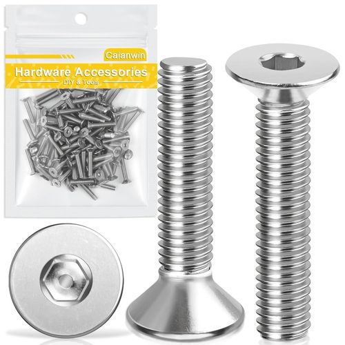 Lot De 100 Vis  Tte Fraise M4 X 20 Mm En Acier Inoxydable Din 7991  Tte Fraise  Six Pans Creux Filetage Mtrique