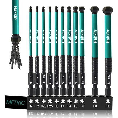 Lot De 11 Embouts Hexagonaux  Tte Sphrique De 100 Mm-1/4