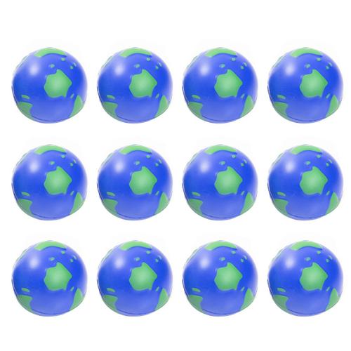 Lot De 12 Balles Anti-Stress Earth, Balles  Presser Sur Le Thme Du Globe De 2,5 Pouces, Balle Anti-Stress Squeeze Anxit Fidget Balle Anti-Stress
