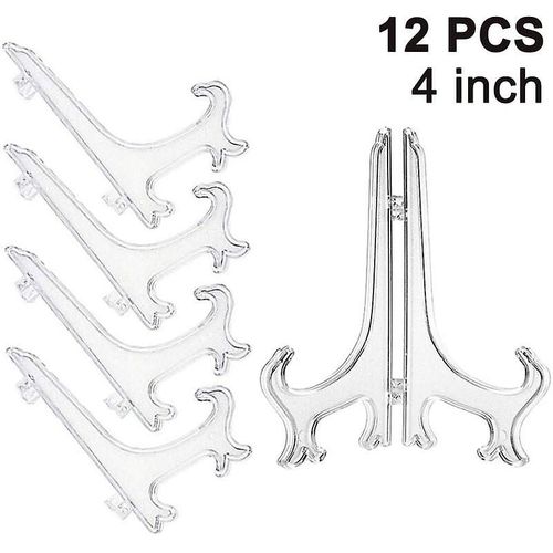 Lot De 12 Chevalets En Plastique, Supports D'assiettes, Supports D'assiettes, Prsentoirs D'assiettes Pliables, Supports D'exposition Pour Assiettes De Collection, Supports De Bols, Livres, Etc.