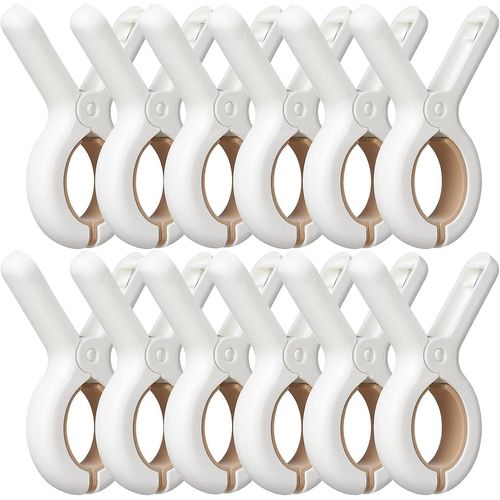 Lot De 12 Pinces  Linge En Plastique Avec Ressorts Antirouille Solides, Pinces  Serviettes De Plage Robustes, Pinces  Linge Pour Garder Vos Serviettes, Vtements Et Couvertures  Porte De Main.