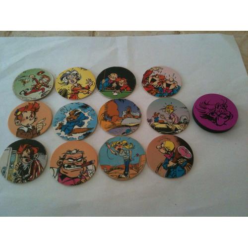 Lot De 12 Robbedoes Pogs Spirou Et Un Slammer