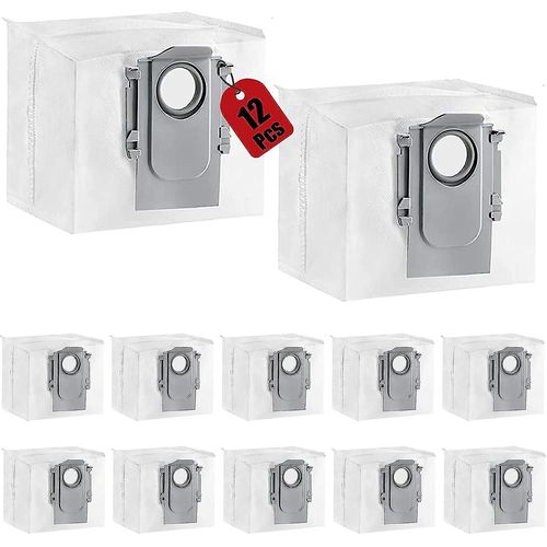 Lot de 12 sacs  poussire jetables pour aspirateurs Roborock Q7 Max/Q7 Max+/S7 MAXV Ultra/T8/G10S/G10SPRO