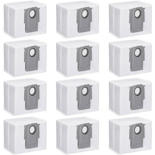 Lot De 12 Sacs D'Aspirateur Pour Roborock S7 Maxv Ultra / Q7+ / Q7 Max+ / T8 / Q5+, Station D'Aspiration De 3 L, Sac D'Aspirateur De Grande Capacit, Sac De Rechange, Kit D'Accesso[SSE7115611]
