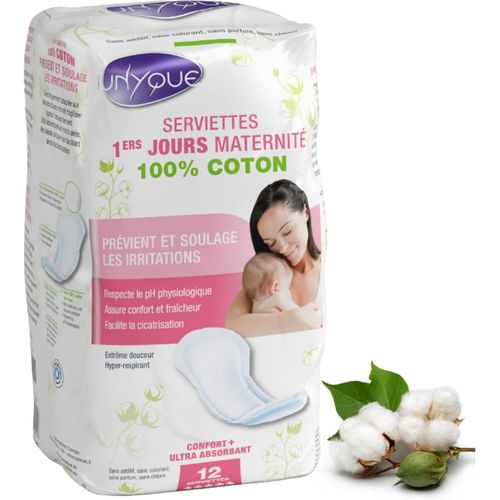 Lot De 12 Serviettes De Maternit 100 % Pur Coton Hypoallergniques  Prvient Les Infections De La Suture Post-Partum  Douceur Extrme Super Rembourres Jetables Et Absorbantes.[G87]