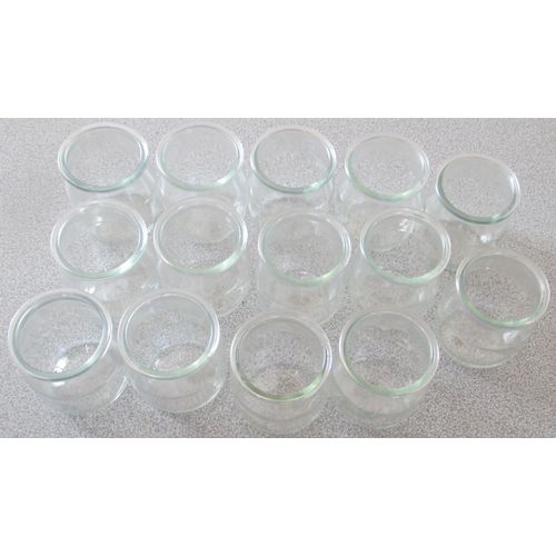 Lot De 14 Petits Pots En Verre La Laitire - Pouvant Servir De Verrines, Mini Vases, Photophores Ou Autre Usage - Hauteur 7cm, Diamtre 5.5cm - Vendus Vides