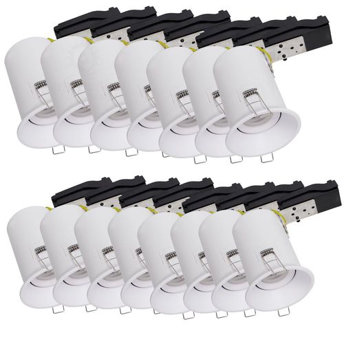Lot De 15 Support De Spot Bbc Rt2012 Ip20 Basse Luminance 93mm De Diamtre Non Orientable Avec Connecteur Automatique Gu10
