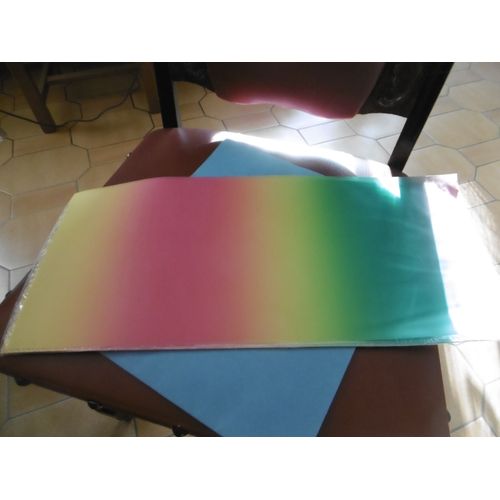 Lot De 17 Feuilles Papier Transparent Arc En Ciel 22x50cm