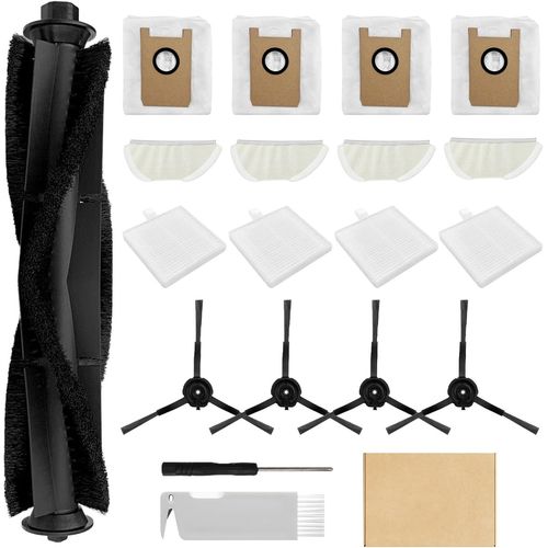 Lot De 18 Accessoires De Rechange Pour Robot T20, T20 - 1 Principale, 4 S Latrales, 4 Filtres Hepa, 4 Chiffons De Nettoyage, 4 Sacs  Poussire, 1 De Nettoyage[H1638]