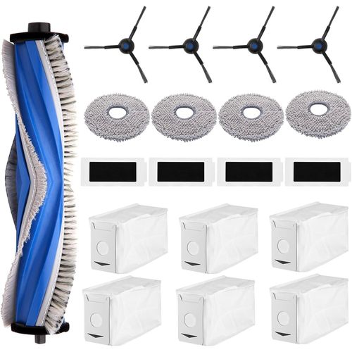 Lot De 19 Accessoires Pour Robot Ecovacs Deebot T30 Pro Omni & T30 Omni, 1 Principale En Caoutchouc, 4 Filtres, 4 S Latrales, 4 Lingettes, 6 Sacs  Poussire, Pices De Rechange Pour[H1483]
