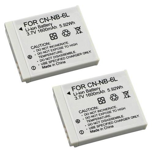 Lot de 2 batterie NB-6L Li-Ion pour Canon IXY Digital 25 110 IS