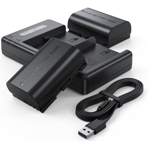 Lot de 2 batteries d'appareil photo LP-E6 LP-E6N 2040 mAh - Double fente