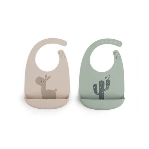 Lot De 2 Bavoirs Rcuprateurs Lalee Sable/Vert - Done By Deer