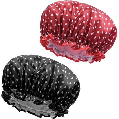Lot De 2 Bonnets De Douche ImpermAbles Et RUtilisables, Lastiques, Double Couche, Accessoire IdAl Pour La Douche, Le Spa Et La Douche (Combinaison De PlongE).