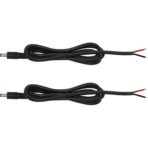 Lot de 2 cbles d'alimentation CC 5,5 mm x 2,5 mm, prise mle vers fil nu  extrmit ouverte, cordon de rparation pour camra de scurit, bande lumineuse LED, DVR, 1 m