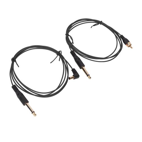 Lot de 2 cables RCA pour tatouage, 1,8 m, diametre exterieur 2,2 mm, courant stable, forte conductivite, noir