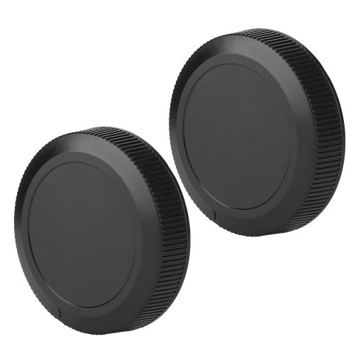 Lot de 2 caches d'objectifs portables en plastique pour appareil photo Canon EOSR plein format, noir