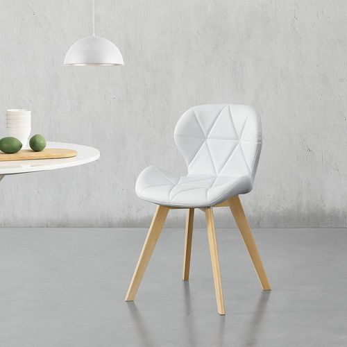 Lot De 2 Chaises lmhult Similicuir 81 X 57 X 49 Cm Blanc [En.Casa]