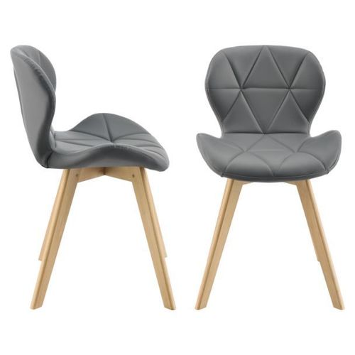 Lot De 2 Chaises lmhult Similicuir 81 X 57 X 49 Cm Gris [En.Casa]