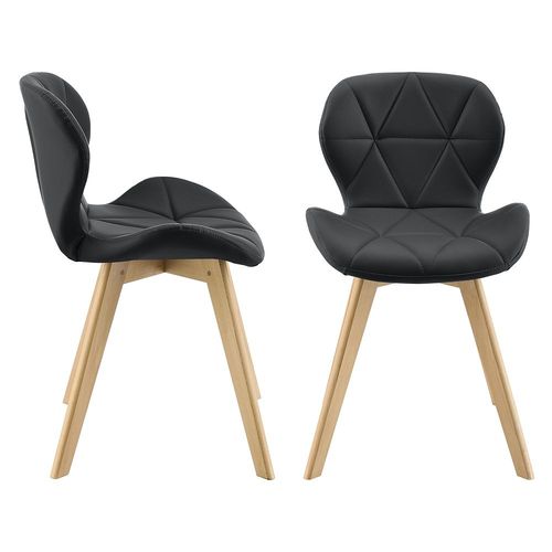 Lot De 2 Chaises lmhult Similicuir 81 X 57 X 49 Cm Noir [En.Casa]