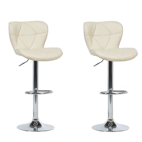 Tabouret De Bar Set De 2 Cuir Pu Beige Clair Valetta