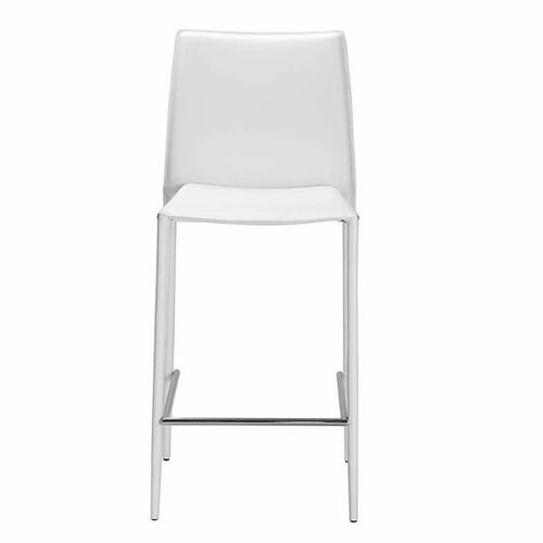 Lot De 2 Chaises De Bar En Cuir Recycl Coloris Blanc - Bora Bora