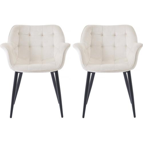 Lot De 2 Chaises De Salle  Manger En Velours 