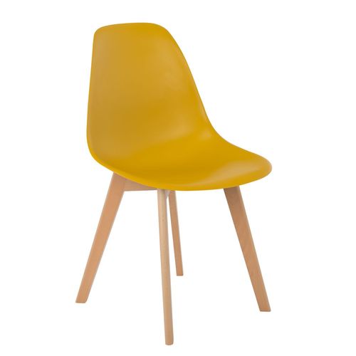 Lot 2 Chaises De Salle  Manger Scand Nordic Jaune Curry