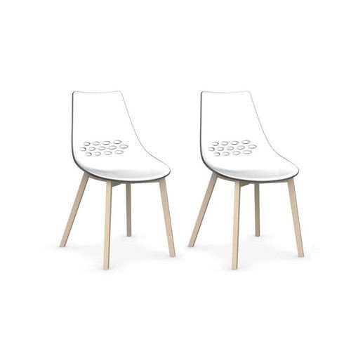 Lot De 2 Chaises Jam W Transparent Pitement Htre Blanchi