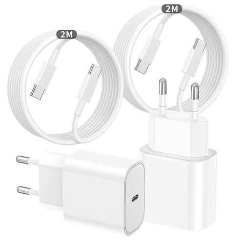 Lot De 2 Chargeur Usb C Rapide For Iphone 16 15,20w Usb C Chargeur Avec 2m Cble C Vers C Pour Apple Iphone 16 15 Pro/Max/Plus/Ipad Pro,Air,Mini,Samsung Galaxy S25/S24/S23+