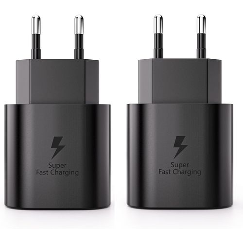 Lot De 2 Chargeurs 25w Chargeur Rapide Usb C Pour Samsung Galaxy S24, S23, S22, S21 Ultra, S21 S20 Fe, Note 20, A54, A53, A72, M43, M53, Z Flip 5/4, Super Fast Charging Alimentation Type C