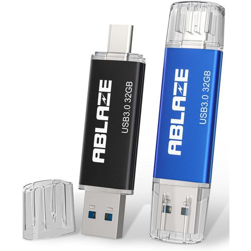 Lot de 2 cls USB C 32 Go OTG 3.0 Double cl USB Type C 2 en 1 pour tlphone Portable, Smartphone, Ordinateur Portable, PC.[F1026]
