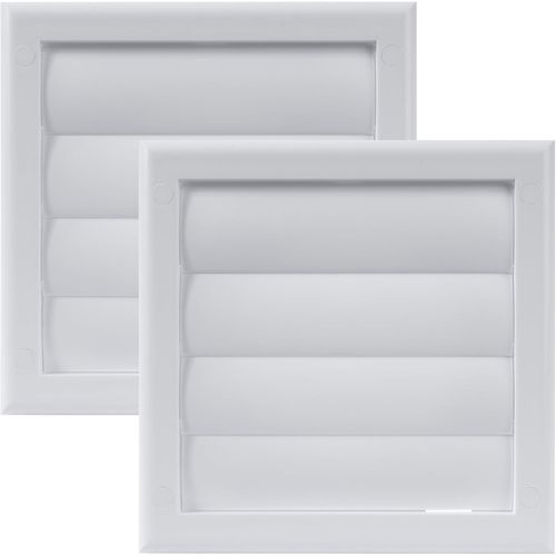 Lot De 2 Couvercles D'aration De 10,2 Cm (19,1 X 19,1 Cm) - Blanc - Hotte D'aration De Sche-Linge - Couvercle De Conduit De Sche-Linge  Persiennes - Capuchon De Capot - Grille