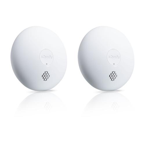 Lot De 2 Dtecteurs De Fume - Sirne 85db - Compatible Home Alarm (Advanced, Essential), Et Somfy One (+)