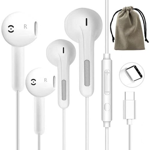 Lot De 2 couteurs Filaires Usb C De Type C Avec Micro Et Contrle Du Volume Pour Iphone 15 Plus, Samsung Galaxy S23, S22, S21 Fe, Ipad Pro, Huawei, Google Pixel[FIL6165769]