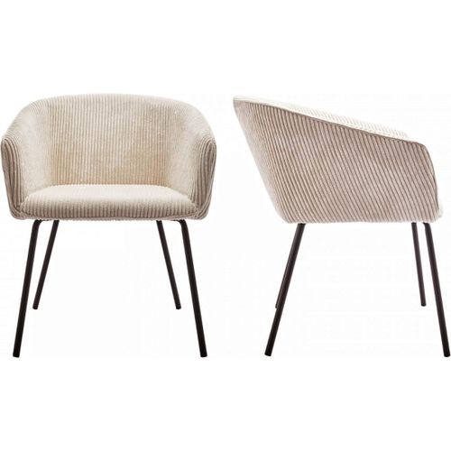 Lot De 2 Fauteuils De Table En Velours Ctel Beige