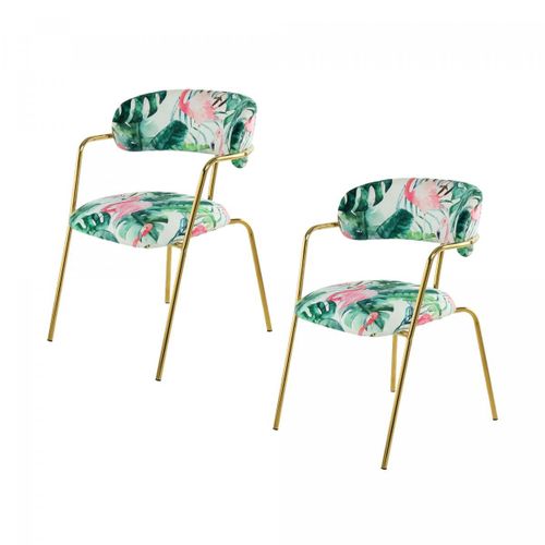 Fauteuil Semi Artisanal Lot De 2 Ake 61x58x79 Multicolore
