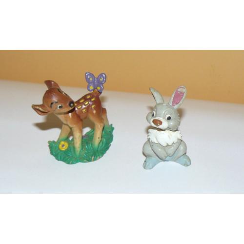 Lot De 2 Figurines Bambi Et Panpan Peinte  La Main - Bullyland