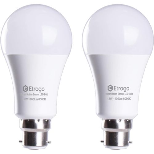 Lot De 2 Lampes Led  Baonnette B22 Avec Dtecteur De Mouvement 12 W Edison Automatique On/Off 1100 Lm (Blanc Froid 6000 K)