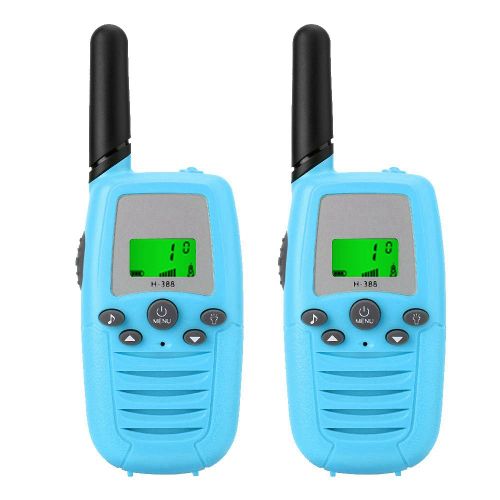 Lot de 2 mini talkies-walkies portables pour enfants (Blue America Channel)