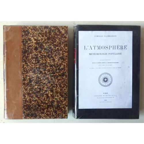 Lot De 2 Ouvrages Anciens De Vulgarisation Scientifique Par Camille Flammarion: Le Monde Avant La Cration De L'Homme (Histoire Naturelle) + L'Atmosphre (Mtorologie Populaire) - Volumes Relis