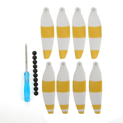 Lot De 2 Paires D'helices 4726f Pour Drone Rc, Reduction Du Bruit, Adaptees Au Dji Mavic Mini (Blanc Et Jaune)