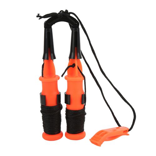 Lot De 2 Pics A Glace D'hiver Pour La Peche Sur Glace, Avec Sifflet D'urgence Et Corde Noire