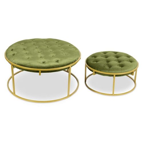 Lot De 2 Poufs Design En Velours 