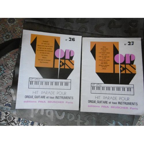 Lot De 2 Revues - Chansons Partitions - Hit Parade Pour Orgue , Guitare Et Tous Instruments ( Les Corons Rock Amadour - -Lili Voulait Aller Danser Afrique Adieu - Quand La Musique Est Bonne Etc..