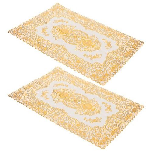 Lot De 2 Sets De Table En Pvc Dor - 30 Cm X 45 Cm - Sous-Verres Et Dessous De Verres Pour Usage Domestique